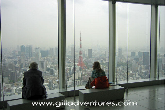 japan-mori-tower View looking back at Tokyo Tower from the Mori Tower in Rappongi