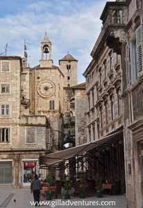 Croatia-Split-1 Clock in old town Split, Croatia