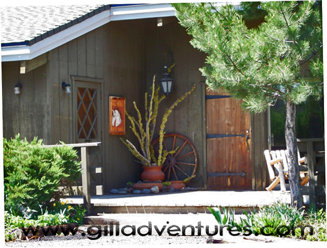 front entry of lodge at Rock Springs Guest Ranch