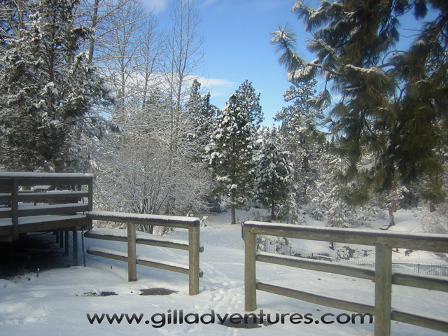 gate in winter at Rock Springs Dude Ranch